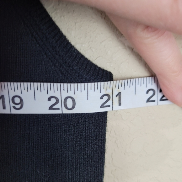 JOAN Vass Womens Sleeveless Sweater Dress Size Large Black Vintage Side Slit - Picture 6 of 10